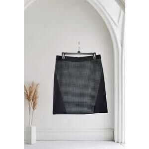 Laundry Shelli Segal Skirt Womens Houndstooth Front Slit  Size 10